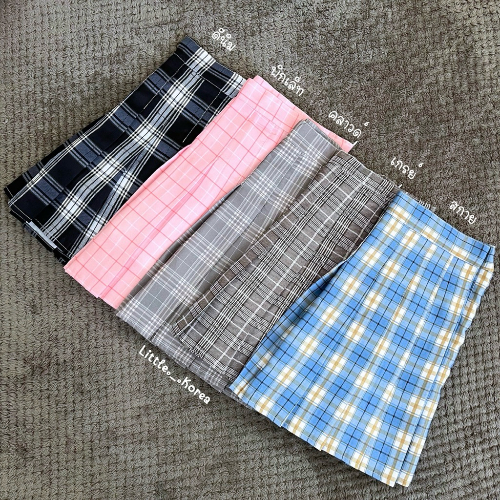 LITTLE KOREA - รุ่น Wool Scott ยาว 14.5”-15.5” XS-XXL เอว 22”-32” กระโปรงเทนนิสลายสก็อต มีซับใน