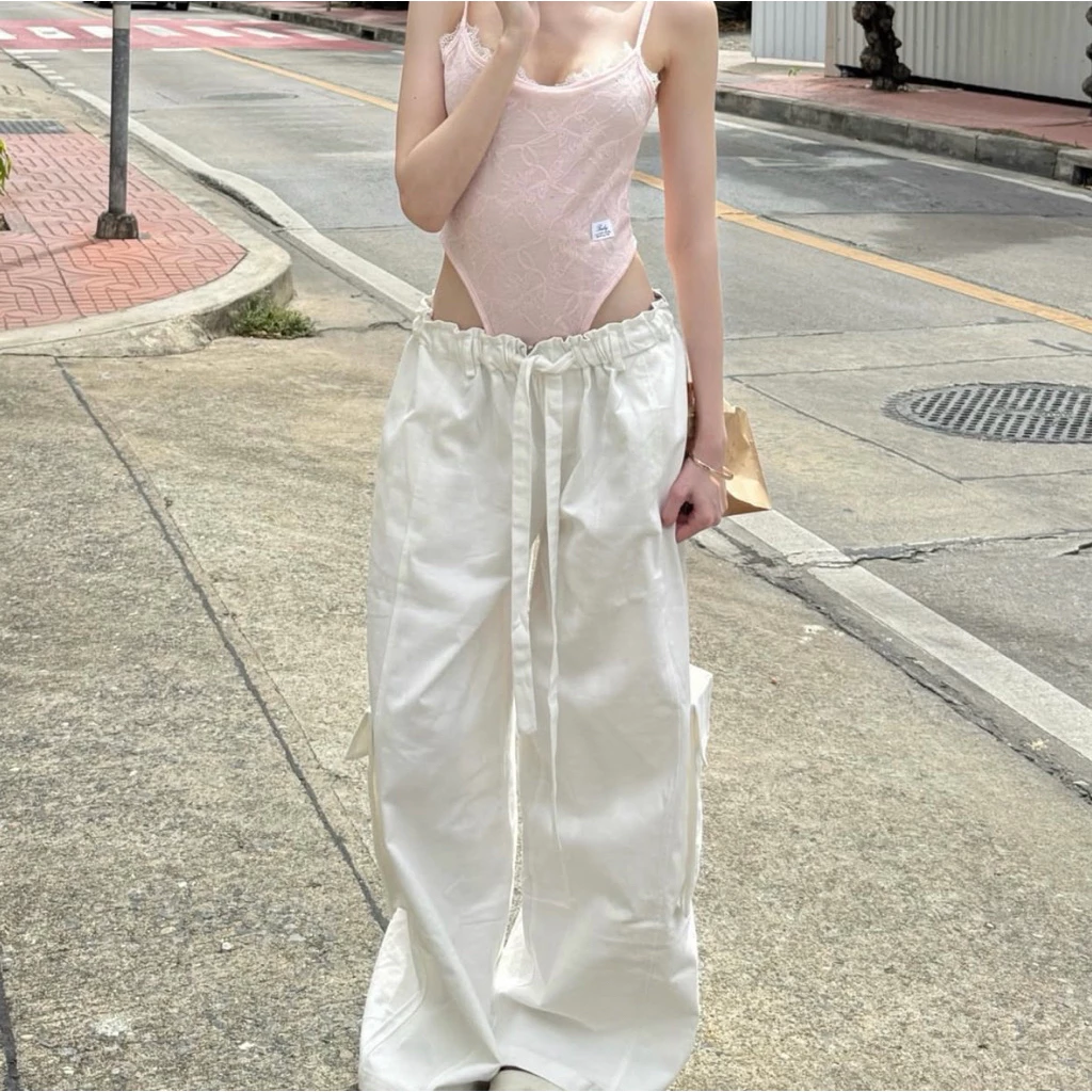 RUDY - BLOOM DETAIL CARGO 🌸กางเกงคาร์โก้ขอบพับได้ขายาวสะใจมาก