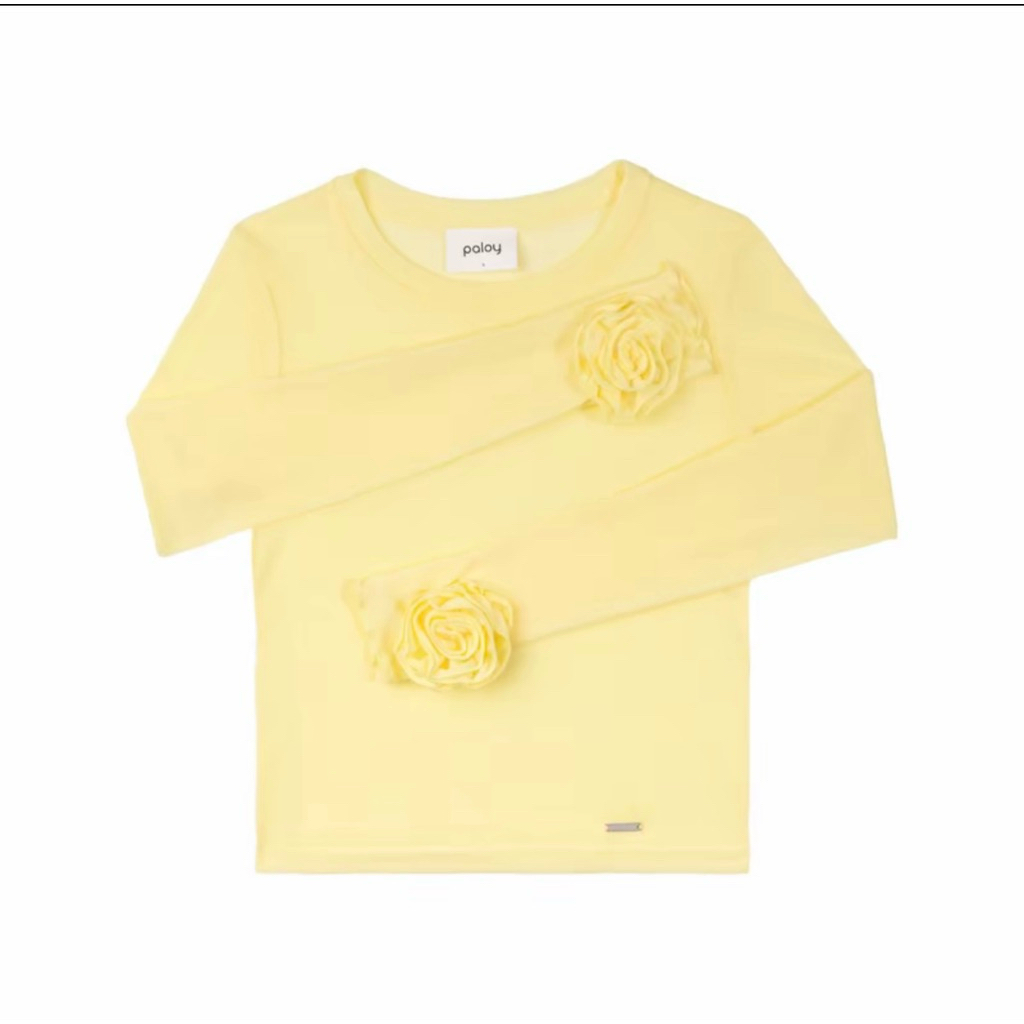 Use like new ซักเก็บไม่เคยใส่ Paloy camellia top สีเลม่อน Size XL