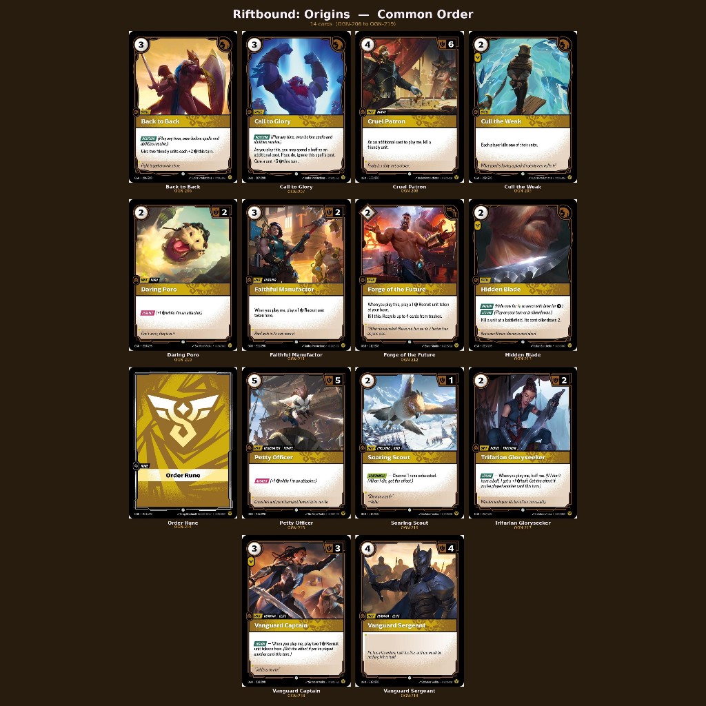 Riftbound : Origins Common single card (Order)