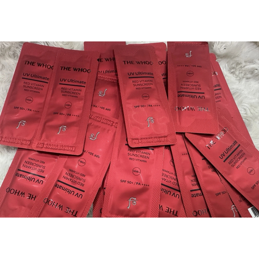 ( แท้ / พร้อมส่ง ) The Whoo UV Ultimate Red Vitamin Sunscreen SPF50+ / PA++++ 1 ml. ซองสีแดง