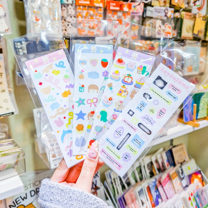 Sticker สติกเกอร์ครึ่ง A6 รวมลายน่ารัก สารพัดของกุ๊กกิ๊ก สำหรับตกแต่งเลิศ ๆ [Loveuluna_Studio]