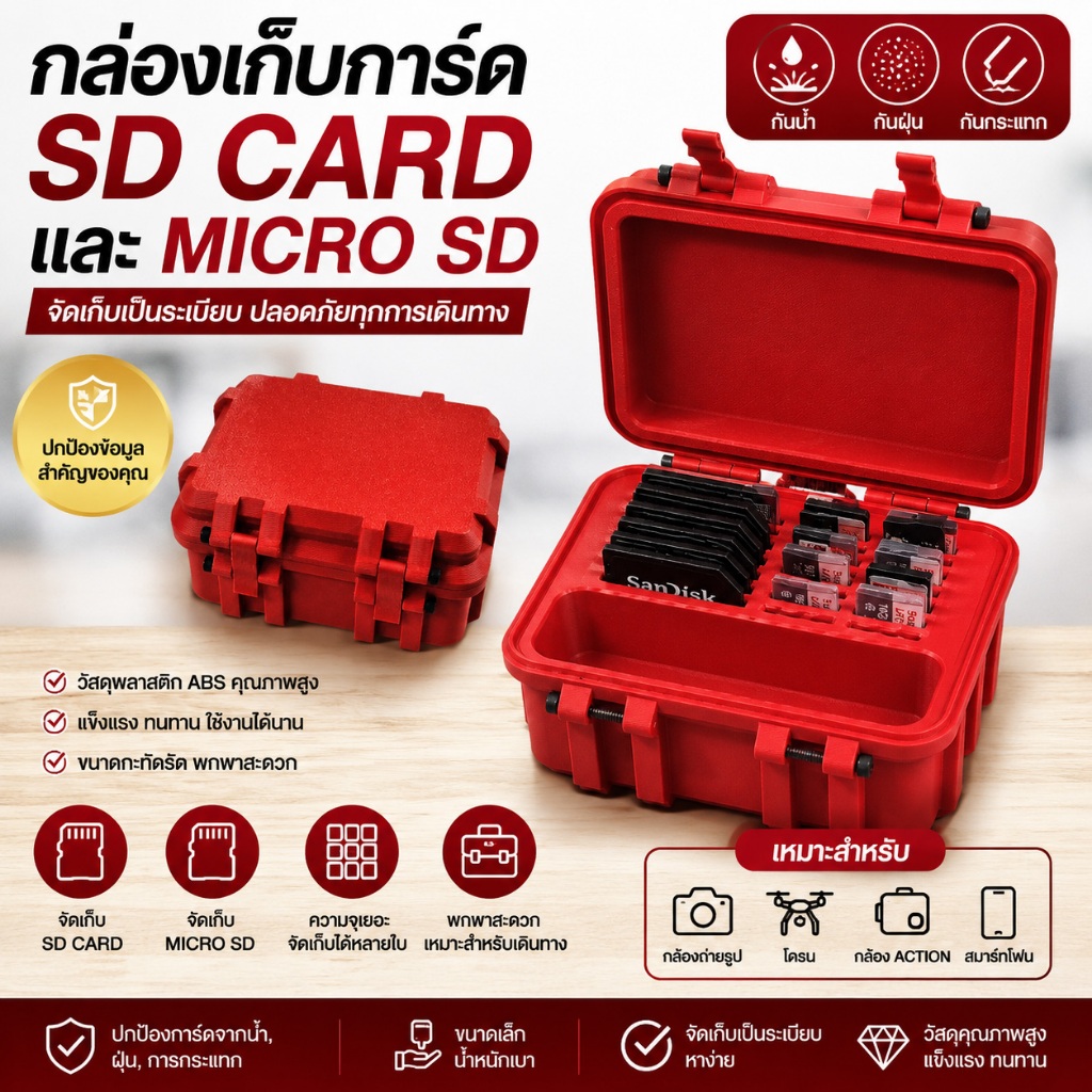 กล่องใส่ SD CARD และใส่ Micro SD cardได้