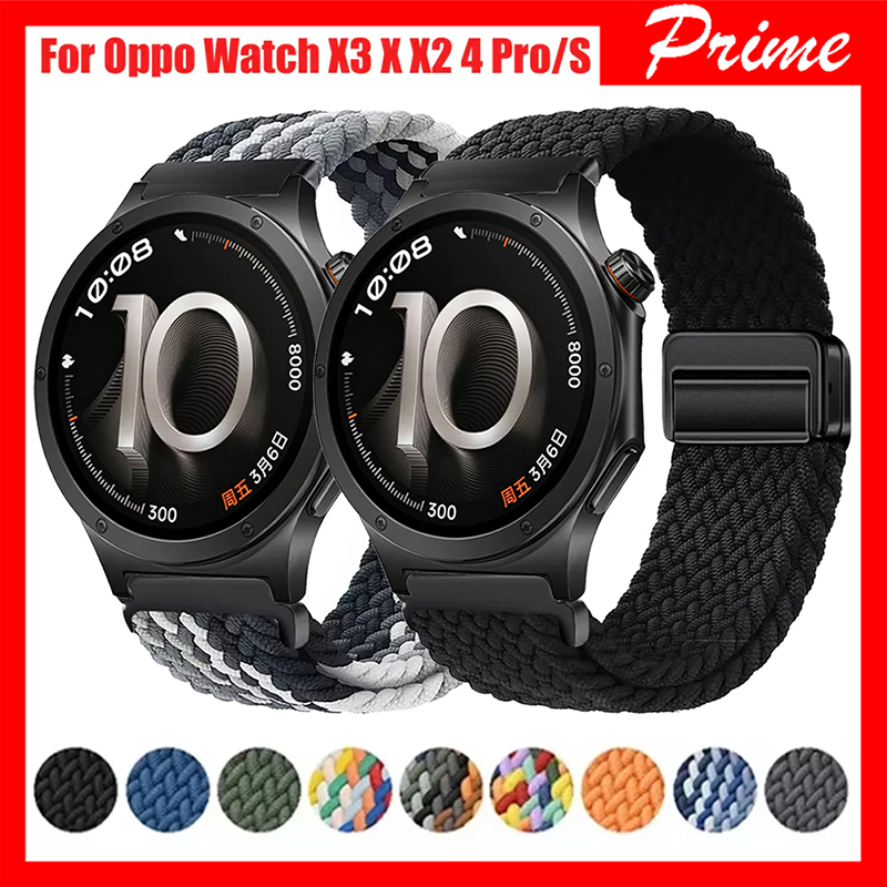 22 มม.สายไนลอนสำหรับ OPPO Watch S/X3/X2/S สายรัดข้อมือแม่เหล็กสำหรับ OnePlus Watch Lite/4/3 46 มม./2R แถบ
