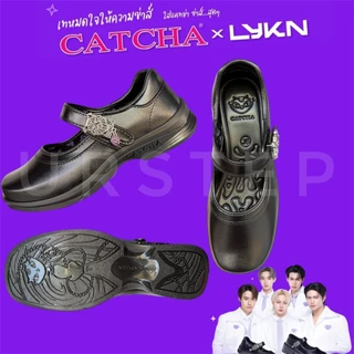 Catcha LYKN รองเท้านักเรียนหญิง รองเท้าหนังดำ แคทช่า รุ่นใหม่ล่าสุด ปี 2025 ส้นสูง 1.5 นิ้ว