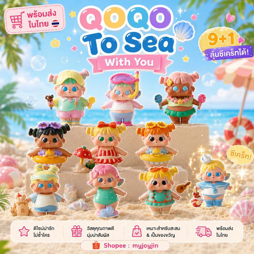 ( 🛒 ; พร้อมส่งในไทย ) QOQO To Sea With You ของเครื่องประดับโชว์  🏖️✨