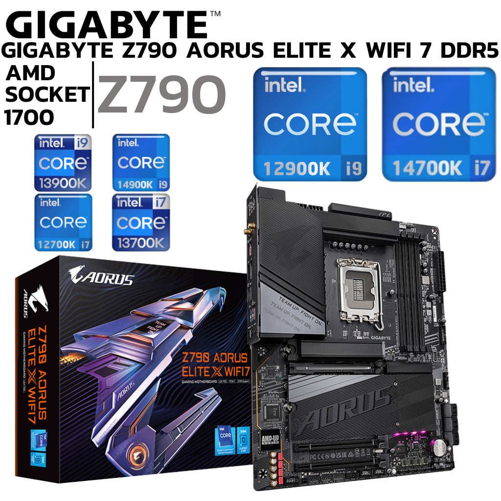 MAINBOARD (เมนบอร์ด) GIGABYTE Z790 AORUS ELITE X WIFI7 (REV. 1.2) (SOCKET LGA 1700 DDR5 ATX)