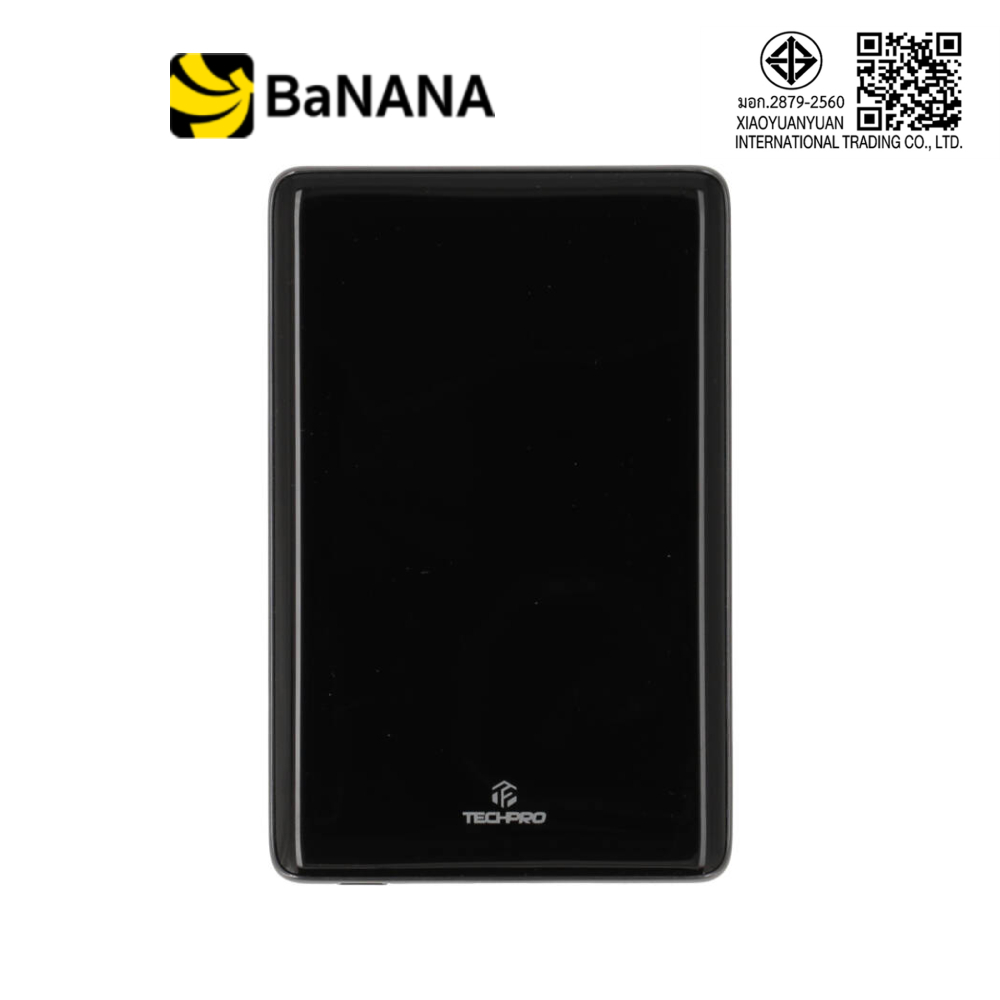 พาวเวอร์แบงค์ TECHPRO 5000 mAh Super Slim Magnet Wireless/Type-C (CCC) Black by Banana IT