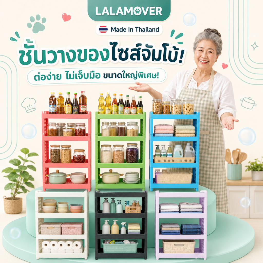 ชั้นวางอเนกประสงค์  ขนาดใหญ่  แข็งแรง  รับน้ำหนักได้เยอะ  กว้าง30xยาว52xสูง76ซม(ไม่ใส่กล่อง)
