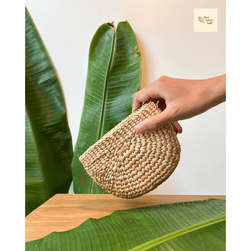 Thai NatureCraft - กระเป๋าสานใส่เหรียญ รุ่นพระจันทร์ Straw wallet | Straw coin purse