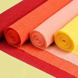 กระดาษย่นหลายสี 250x50 ซม. กระดาษประดิษฐ์ดอกไม้ ใช้ง่าย เหมาะกับเด็กและผู้ใหญ่