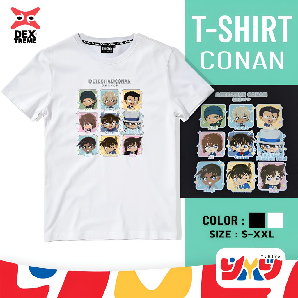 [ลิขสิทธิ์แท้] Dextreme เสื้อยืดโคนัน DCN-068 ลาย Detective Conan Tees สีขาว และสีดำ