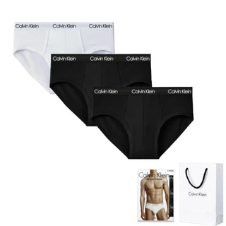 Calvin Klein กางเกงในชาย Men's Icon Cotton Stretch Hip Briefs 3 Pack