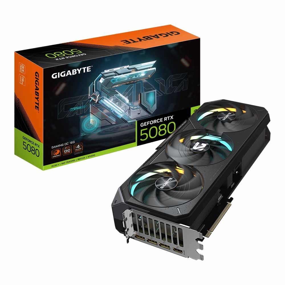 VGA (การ์ดแสดงผล) GIGABYTE GEFORCE RTX 5080 GAMING OC 16G - 16GB GDDR7 (GV-N5080GAMING OC-16GD)
