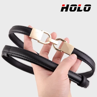 HOLO เข็มขัดผู้หญิง หนังPU หัวเหล็ก เข็มขัดสไตล์เกาหลี วินเทจ ความยาวปรับได้