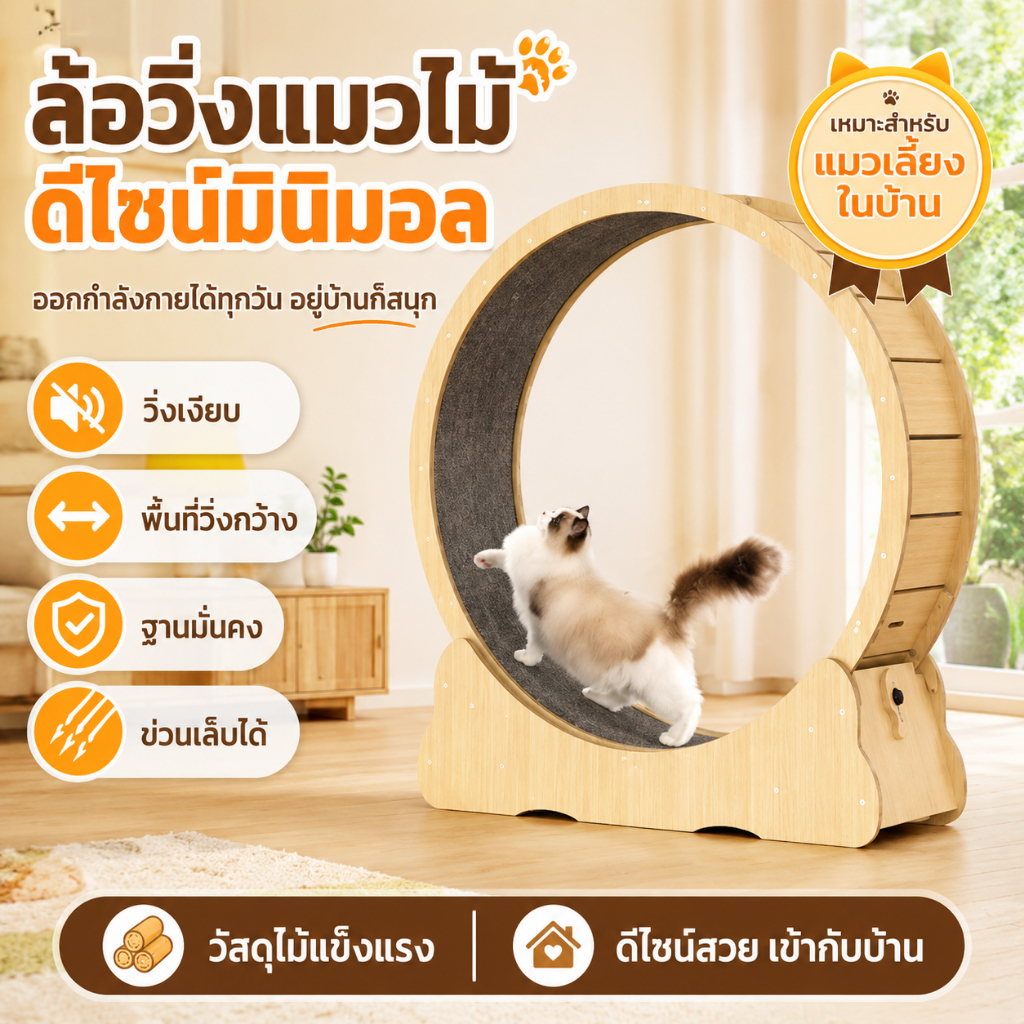 😺ลู่วิ่งแมว ออกกำลังกาย ขนาดใหญ่ ที่ออกกำลังกายสัตว์เลี้ยง Pet treadmill🐾