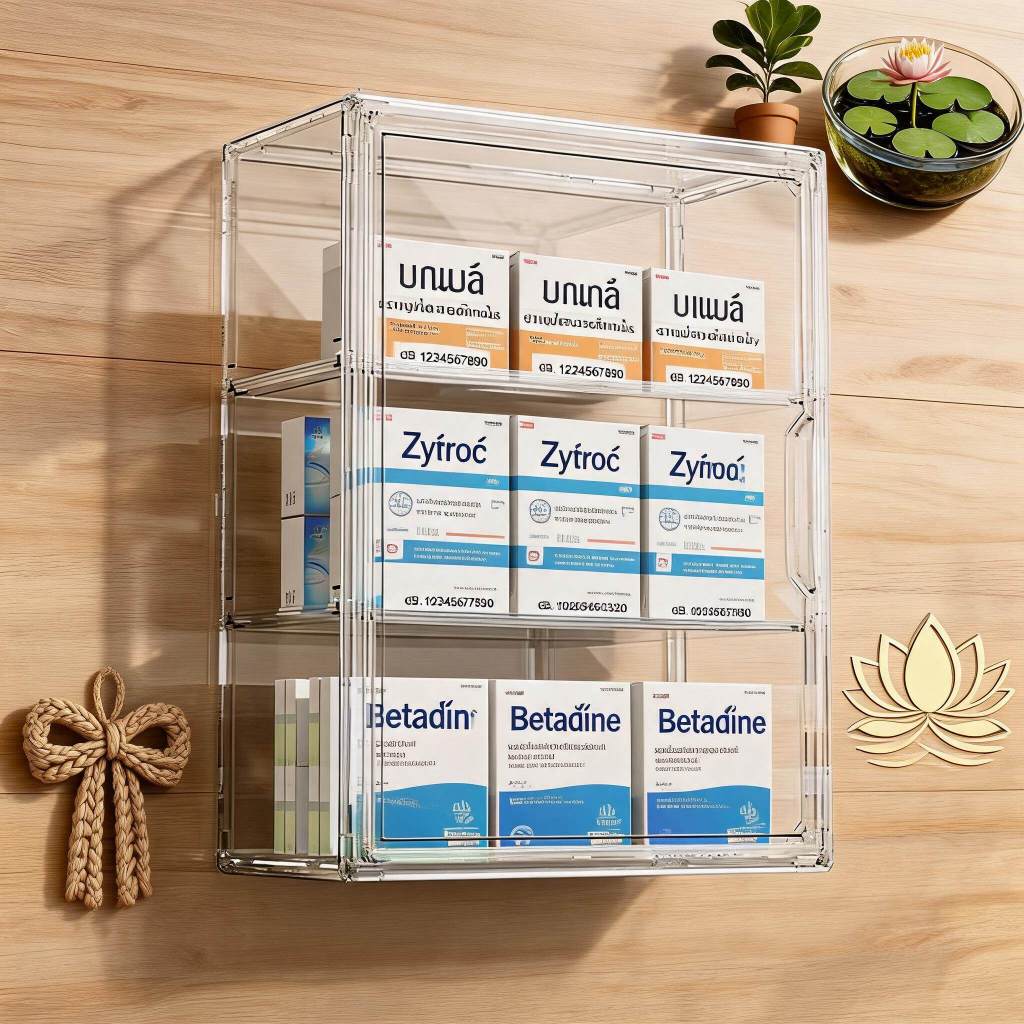 Medicine storage box Pillbox that can be hung on the wall Transparent storage box 3Layers 27*12*36cm Organiser
