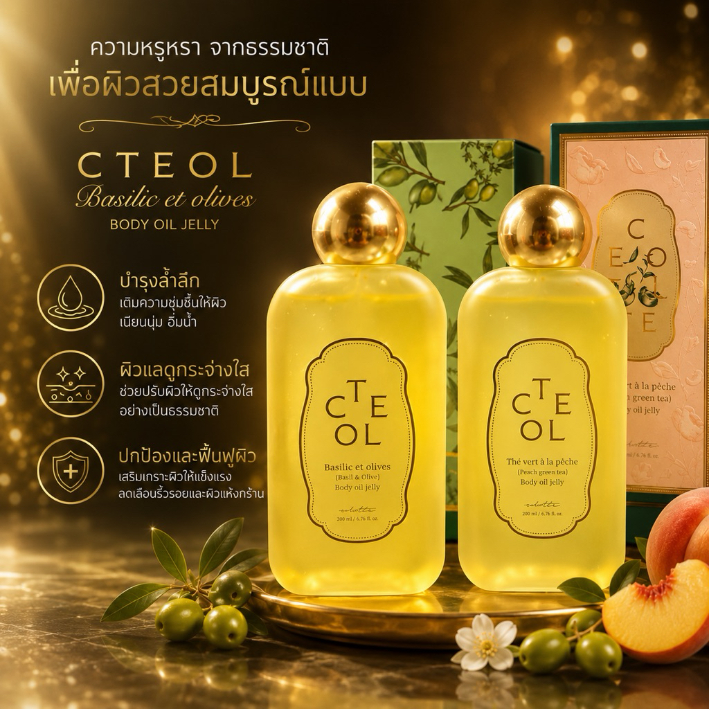 Colette Body Oil Jellyบำรุงผิวฉ่ำโกลว์ ล็อคความชุ่มชื้นยาวนาน เปลี่ยนเนื้อเจลเป็นฟิล์มออยล์บางเบา ไม่เหนียวเหนอะหนะ
