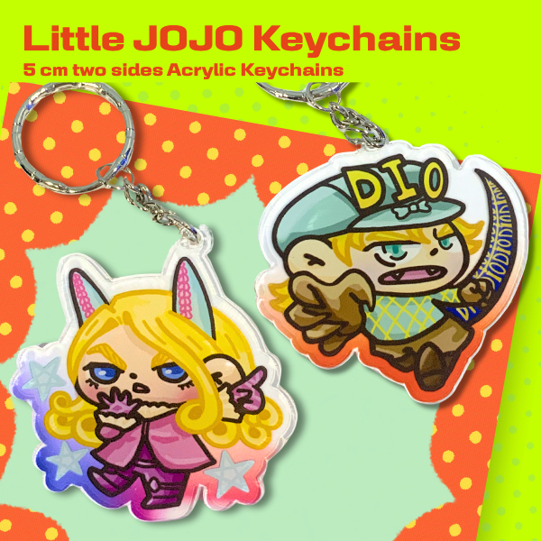 เซตโจโจ้ Set 3 พวงกุญแจ ขนาด 5x5 ซม  JOJO Steel Ball Run Set Keychain 5x5 cm