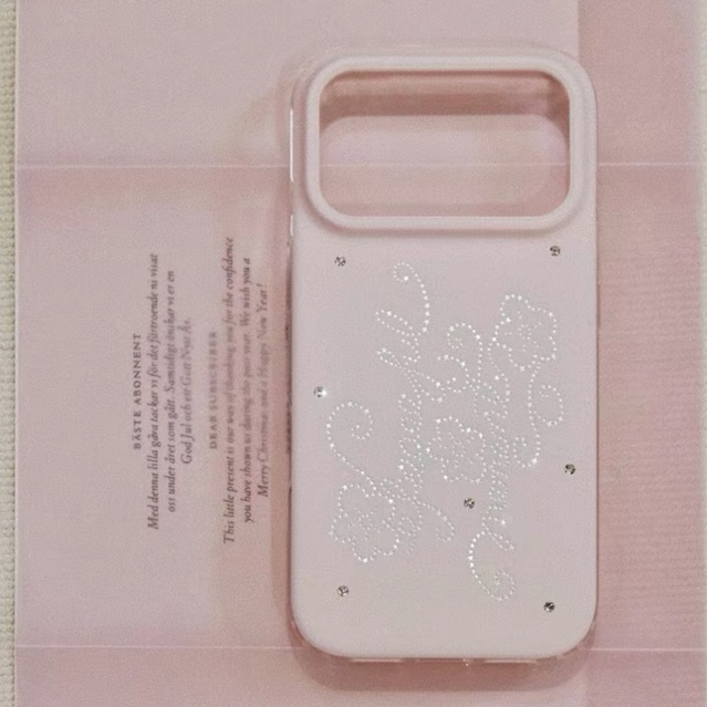Chara Flora Glitter Magnetic Phone Case เคสไอโฟนแต่งเพชรกลิตเตอร์