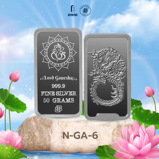 แท่งเงิน 50 กรัม (ลายมังกร) - Laser ลายพระพิฆเนศ (Lord Ganesh Collection)