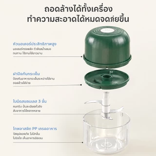 【Flash Sale】เครื่องปั่นอเนกประสงค์ 300ML เครื่องปั่นพริก 3ใบมีด USB เครื่องปั่นพริกกระเทียม ปั่นละเอียด เครื่องปั่นพกพา