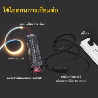 【ติดตั้งง่าย】ชุดอะแดปเตอร์ LED 2835 8mm 12-24V COB/SMD ใช้ได้นาน ไม่ต้องบัดกรี