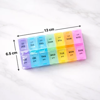 [ตลับยา 14 ช่อง] Lovewell กล่องใส่วิตามิน เช้า-เย็น พกพาสะดวก กันชื้น