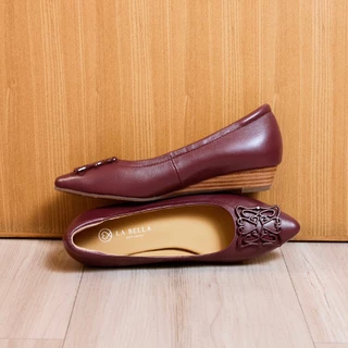 LA BELLA รองเท้าคัชชูส้นตึกหนังแกะ รุ่น GISELA WEDGE 7 สี