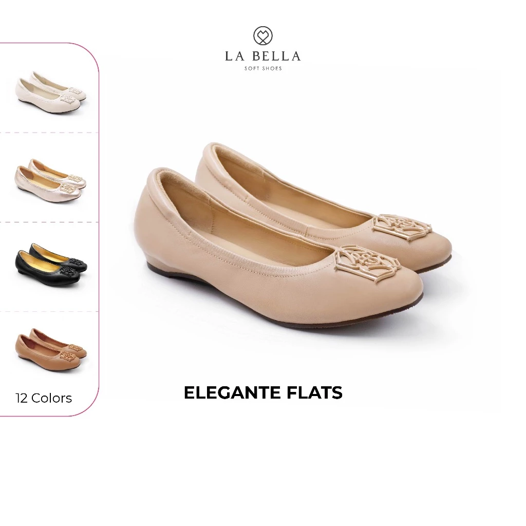 LA BELLA รองเท้าคัชชูหนังแกะ รุ่น ELEGANTE FLATS 12 สี
