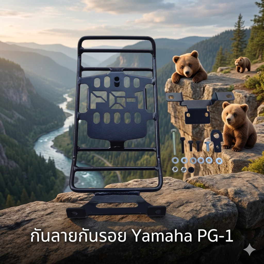 กันลายกันรอย Yamaha PG-1 สีดำ powder coat🏵️F🏵️