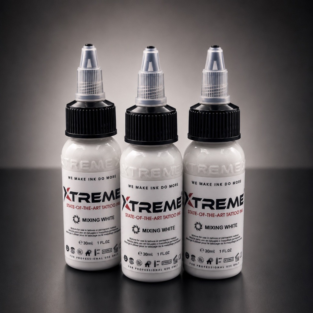 หมึกสักตัว Xtreme แท้ สีขาวตัดเส้น สีขาวผสม สีดำ รูปที่ 2