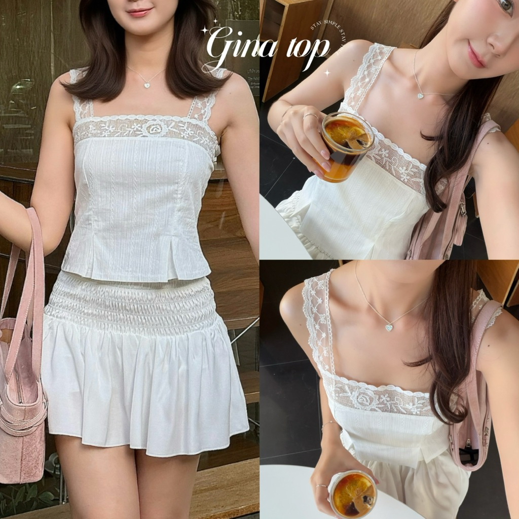 Gina top เสื้อแต่งลูกไม้