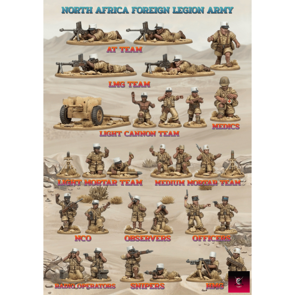 (March to Hell WW2: Africa) - Foreign Legion - miniature war game โมเดลทหาร 28mm (Unpainted)