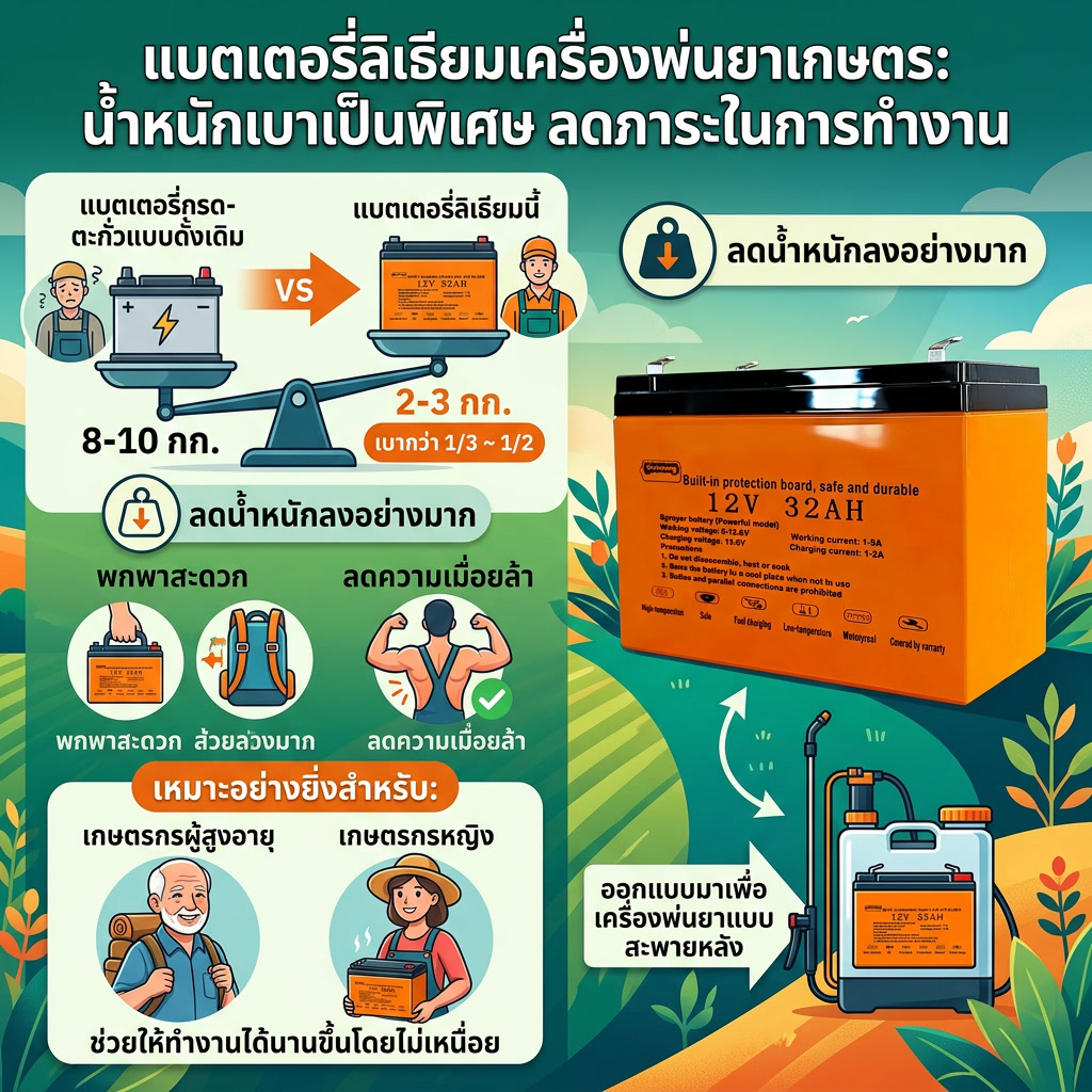 แบตเตอรี่เครื่องพ่นสารเคมี แบตเตอรี่ลิเธียมเครื่องพ่น 12V รูปที่ 8