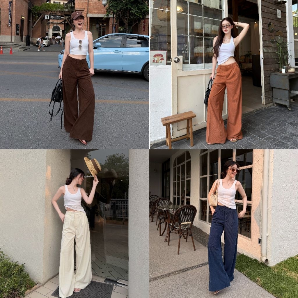 NEW DROP! SUMMER PANTS กางเกงขากระบอกใหญ่ผ้าลูกฟูก