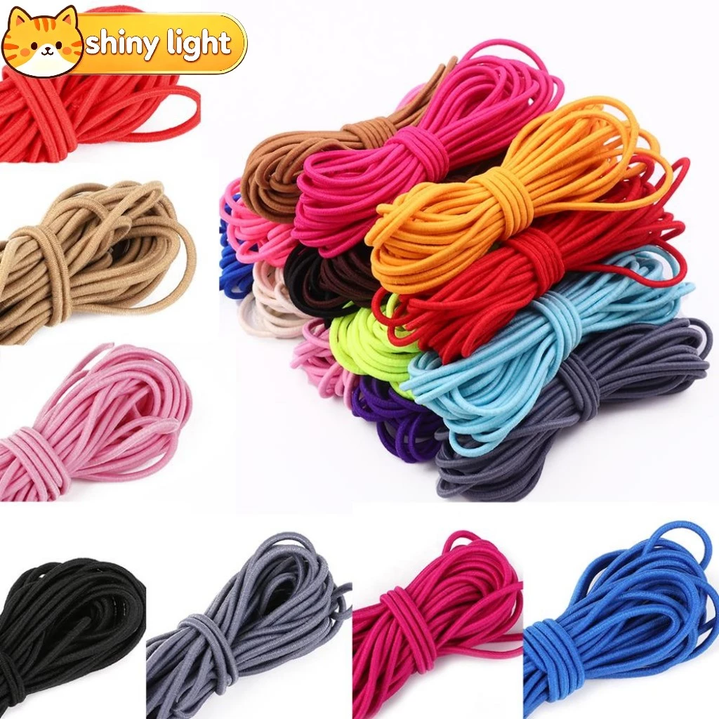 ยางยืดทรงกลมสีสันสดใส 2-2.5 มม. ยาว 5 ม. อุปกรณ์ DIY ทำสร้อยคอ สร้อยข้อมือ งานเย็บผ้า เครื่องประดับ