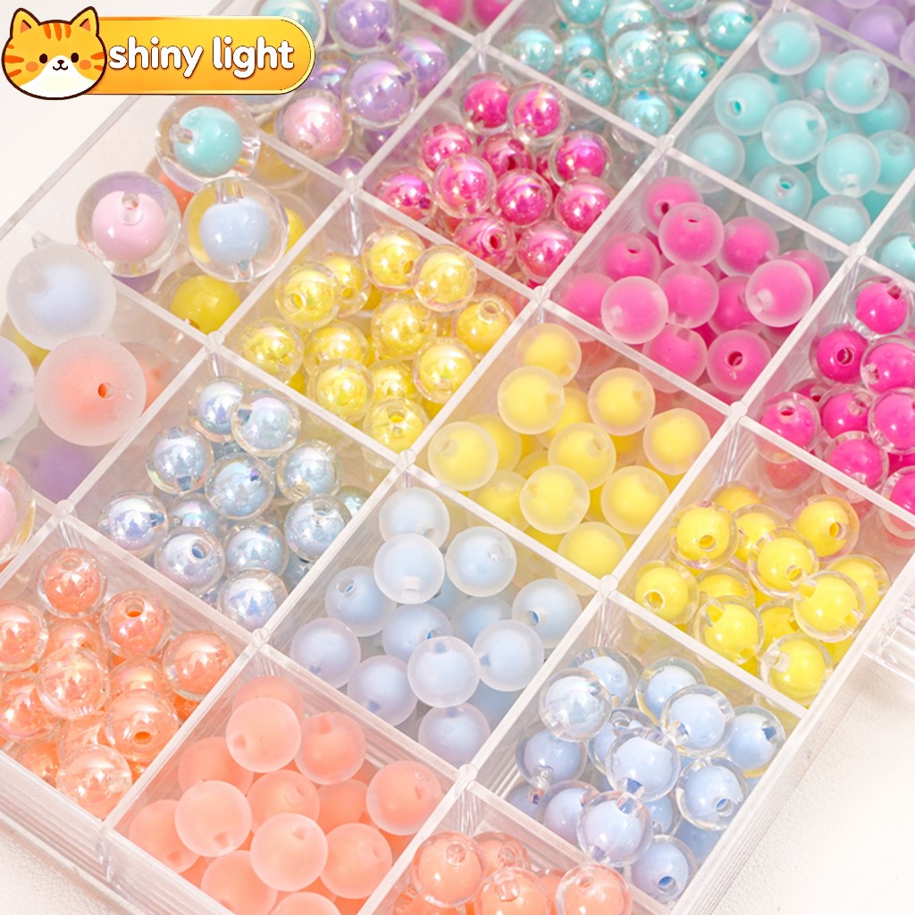 ลูกปัดอะครีลิคใสด้านสีขนมหวาน 8 10 12 มม. 50 ชิ้น/แพ็ค สำหรับ DIY สร้อยคอ สร้อยข้อมือ งานแฮนด์เมด