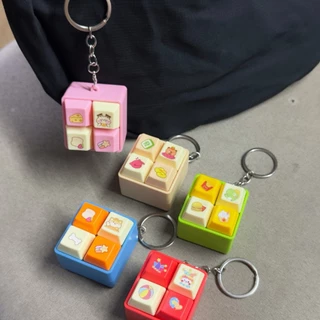 พร้อมส่ง MJ249พวงกุญแจปุ่มคีย์บอร์ด DIYของเล่นคลายเครียด การ์ตูน Keycap Clicker ของเล่นมีเสียง