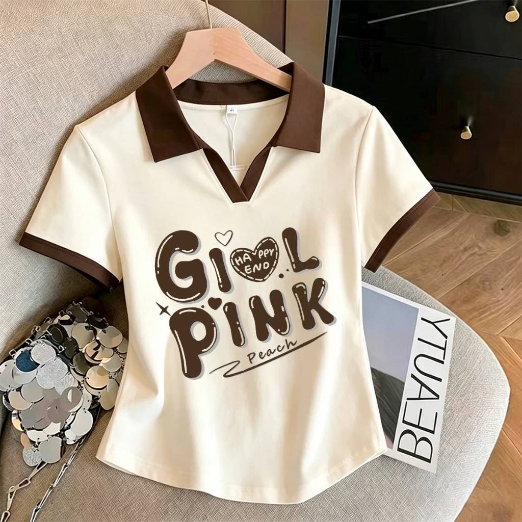 เสื้อโปโลผู้หญิงสไตล์เกาหลีใหม่ คอปก ดีไซน์น่ารักและทันสมัย มีให้เลือก 5 สี โปรโมชั่นพิเศษ