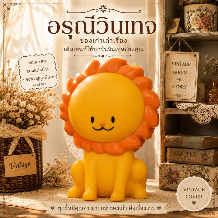 Mercari กระปุกออมสินสิงโตสีส้มสวย กระปุกญี่ปุ่น