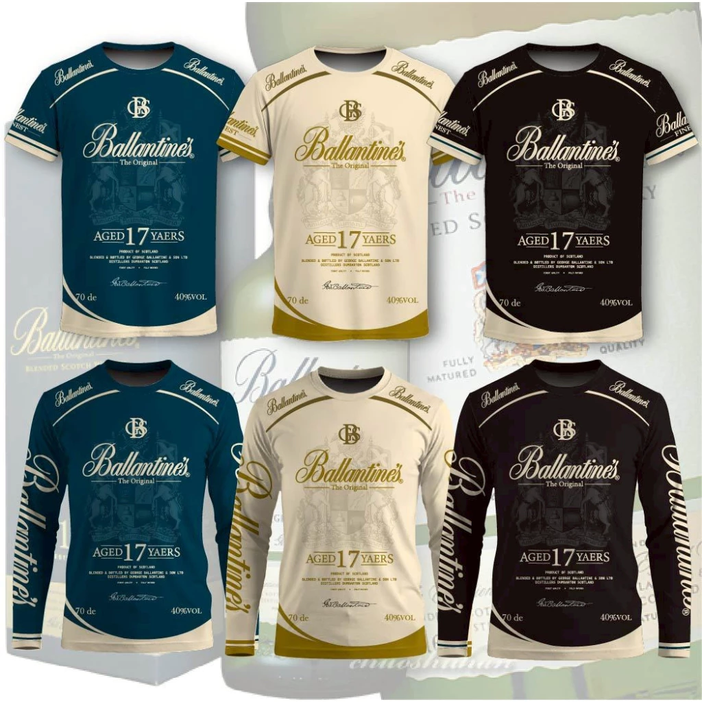 เสื้อยืดพิมพ์ลาย Ballantine เนื้อผ้าไมโครเกรดพรีเมี่ยม