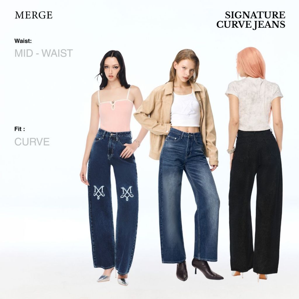 Merge Official - Signature Curve Jeans (Mid Waist) (จัดส่ง 10/06)