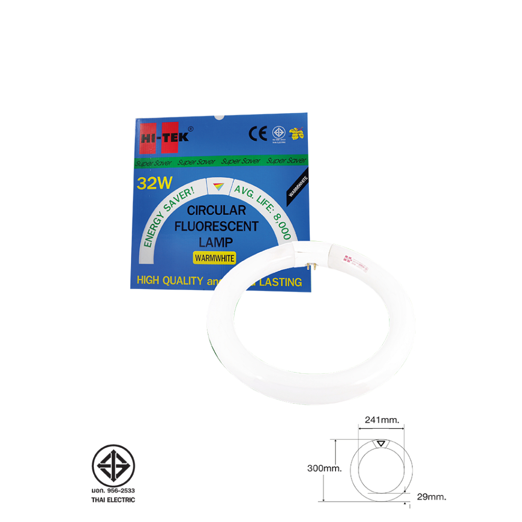 HI-TEK หลอดฟลูออเรสเซนต์ ชนิดกลม G10q 32วัตต์ WARMWHITE ลดล้างสต๊อกกก