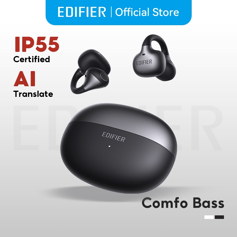 Edifier Comfo Bass หูฟังไร้สาย Open Ear Clip On เบสหนัก Bluetooth 6.1 AI Translation คุยชัด ดีเลย์ต่ำ IP55
