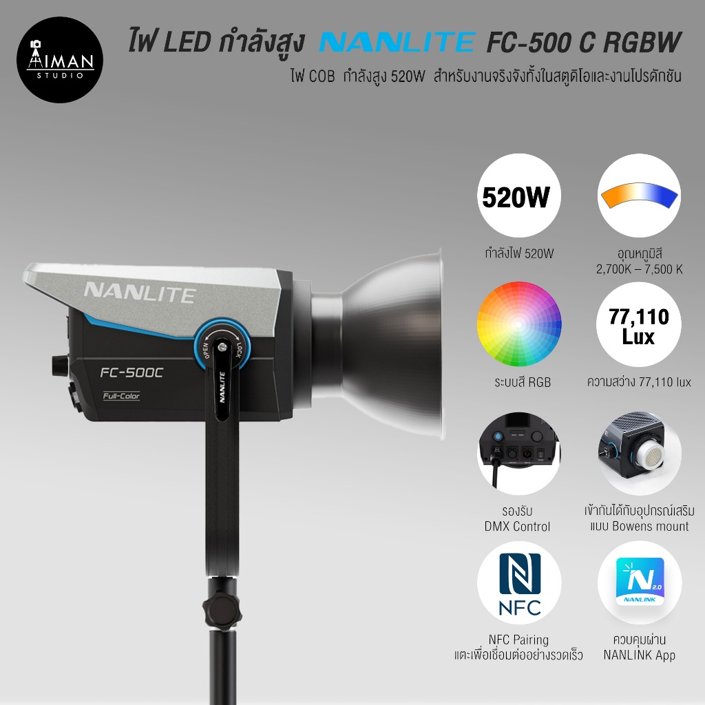 ไฟ LED กำลังสูง FC-500C RGBW