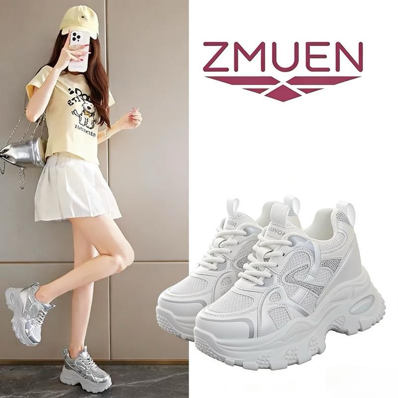 Myshoes รุ่น G30 รองเท้าผ้าใบสไตล์แฟชั่นเกาหลี ดีไซน์สวย รองเท้าแฟชั่น รองเท้าผู้หญิง เสริมส้น 10 CM.
