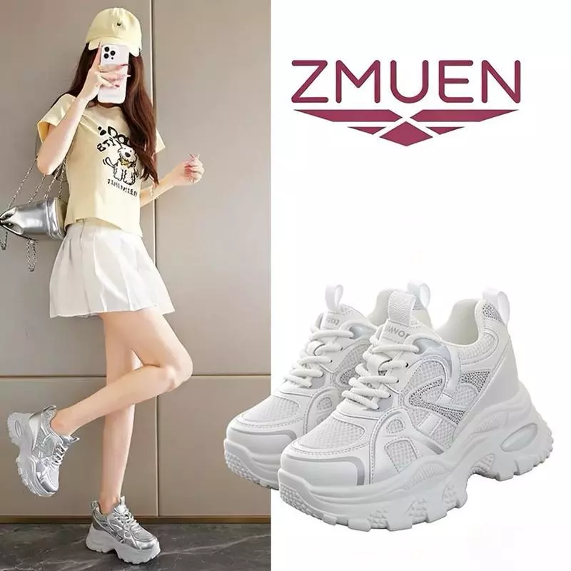 Myshoes รุ่น G30 รองเท้าผ้าใบสไตล์แฟชั่นเกาหลี ดีไซน์สวย รองเท้าแฟชั่น รองเท้าผู้หญิง เสริมส้น 10 CM.