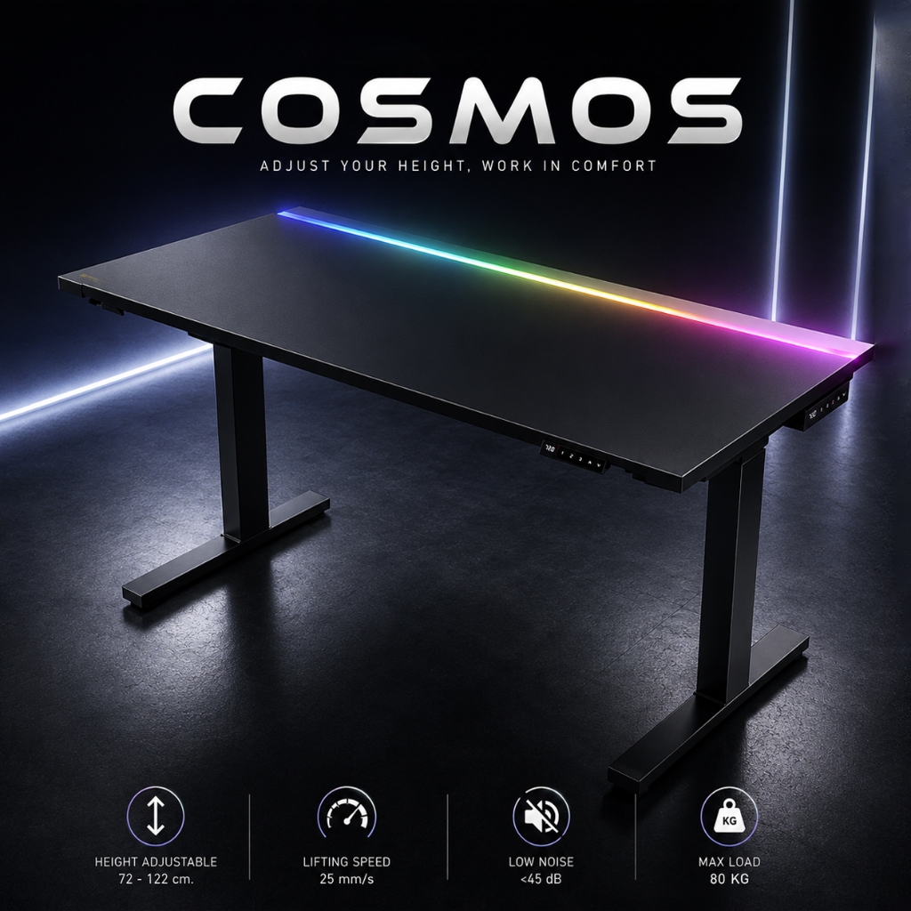 [เก็บโค้ดส่งฟรี] โต๊ะปรับระดับไฟฟ้า NEOLUTION E-SPORT COSMOS Electric Desk Dual Motor โต๊ะทำงาน มอเตอร์คู่ โต๊ะแม่เหล็ก