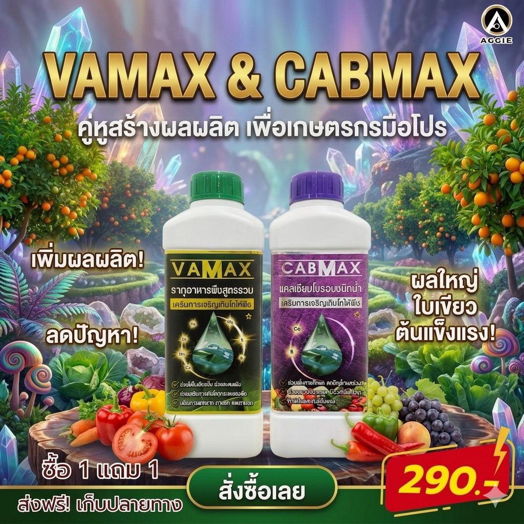 ปุ๋ย CABMAX และ VAMAX จัดโปรสุดคุ้มพิเศษ 1แถม1 ราคาพิเศษ290บาท ส่งฟรีทั่วไทย (C1+V1)